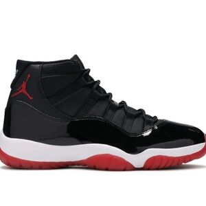 Jordan Men's Black and Red High-Top Sneakers